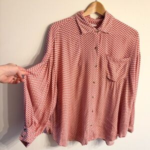 O'Neill Red & White Geometric Button-Down Shirt